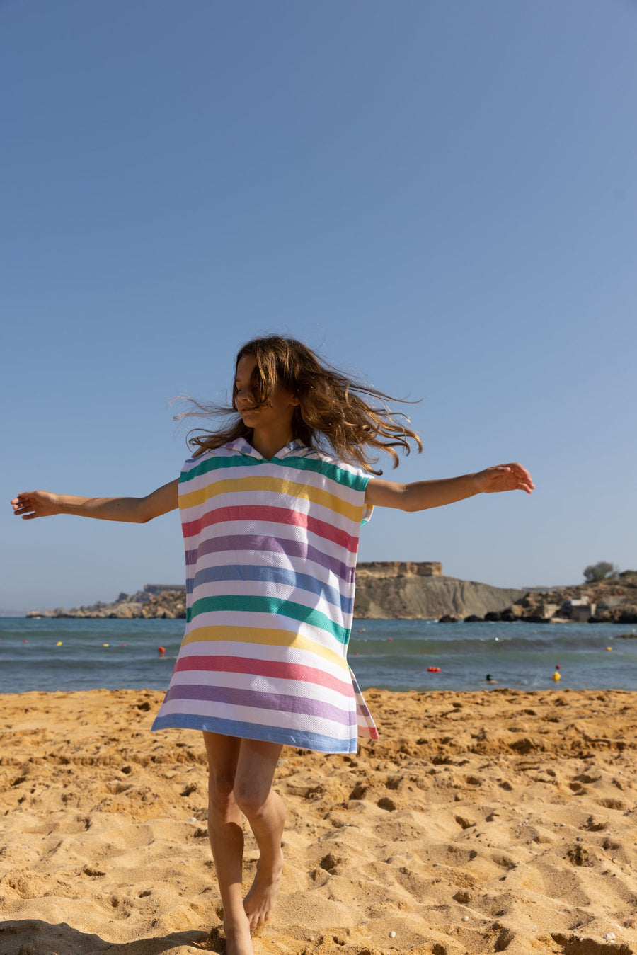 Malta, Beach, sun protection, kids, pancho, sand free, quick drying, gifts, box boutique, bbq