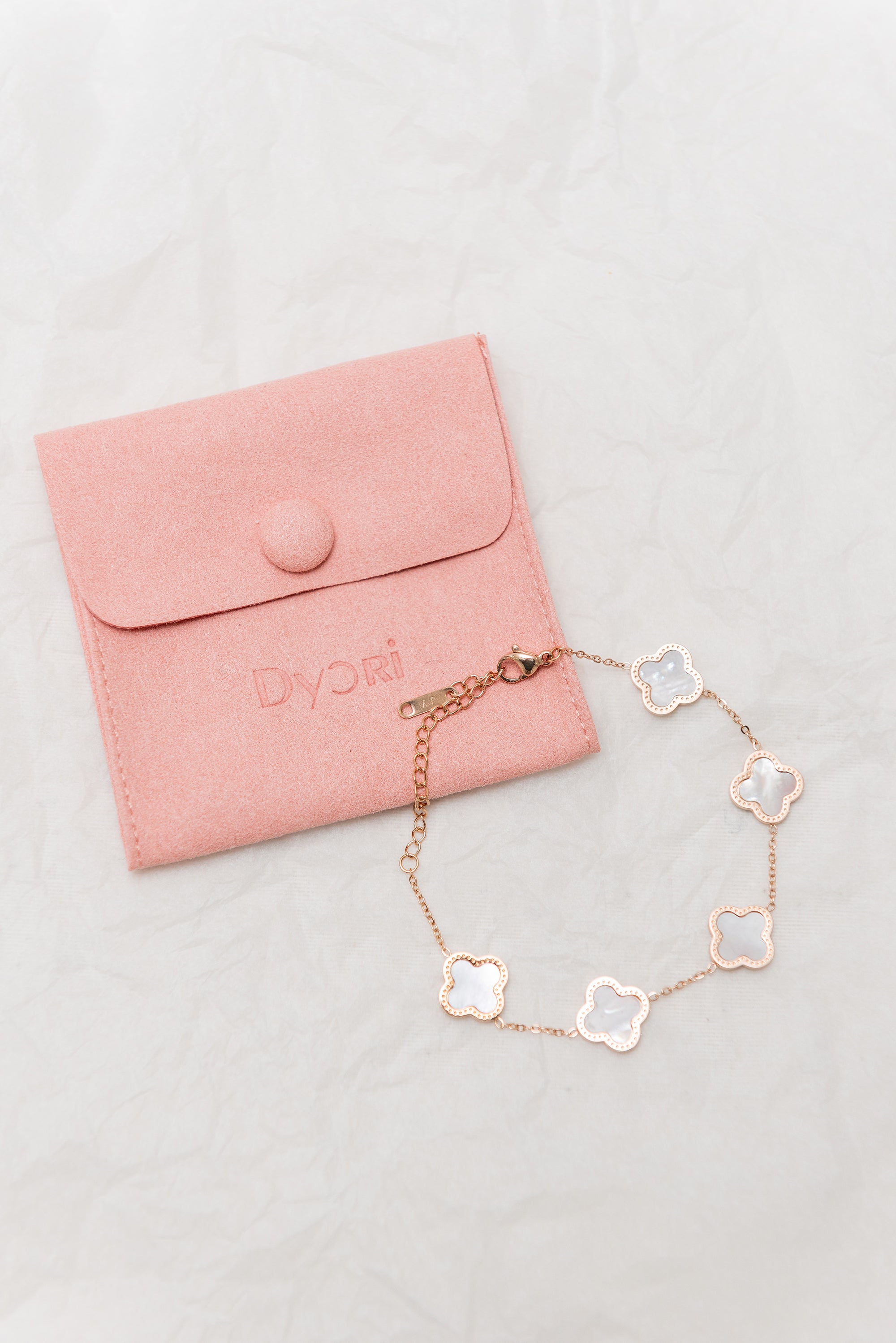 Four leaf white clover bracelet Dyori