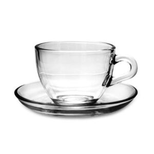 Transparent Coffee Cup and Saucer