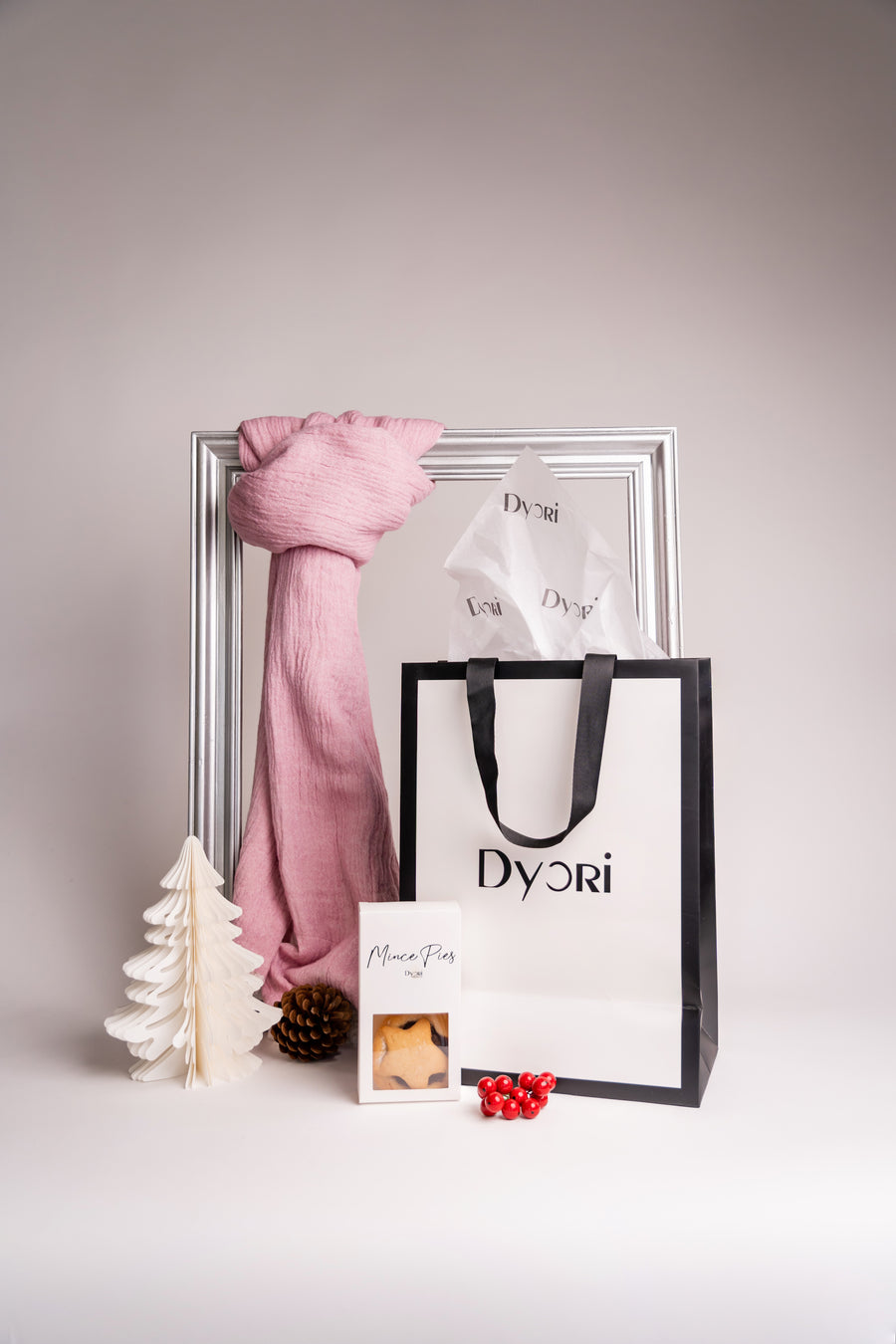 Seasonal Bliss Collection – Bamboo Cotton Shawl with Mince Pie Gift - Available in 4 different colours