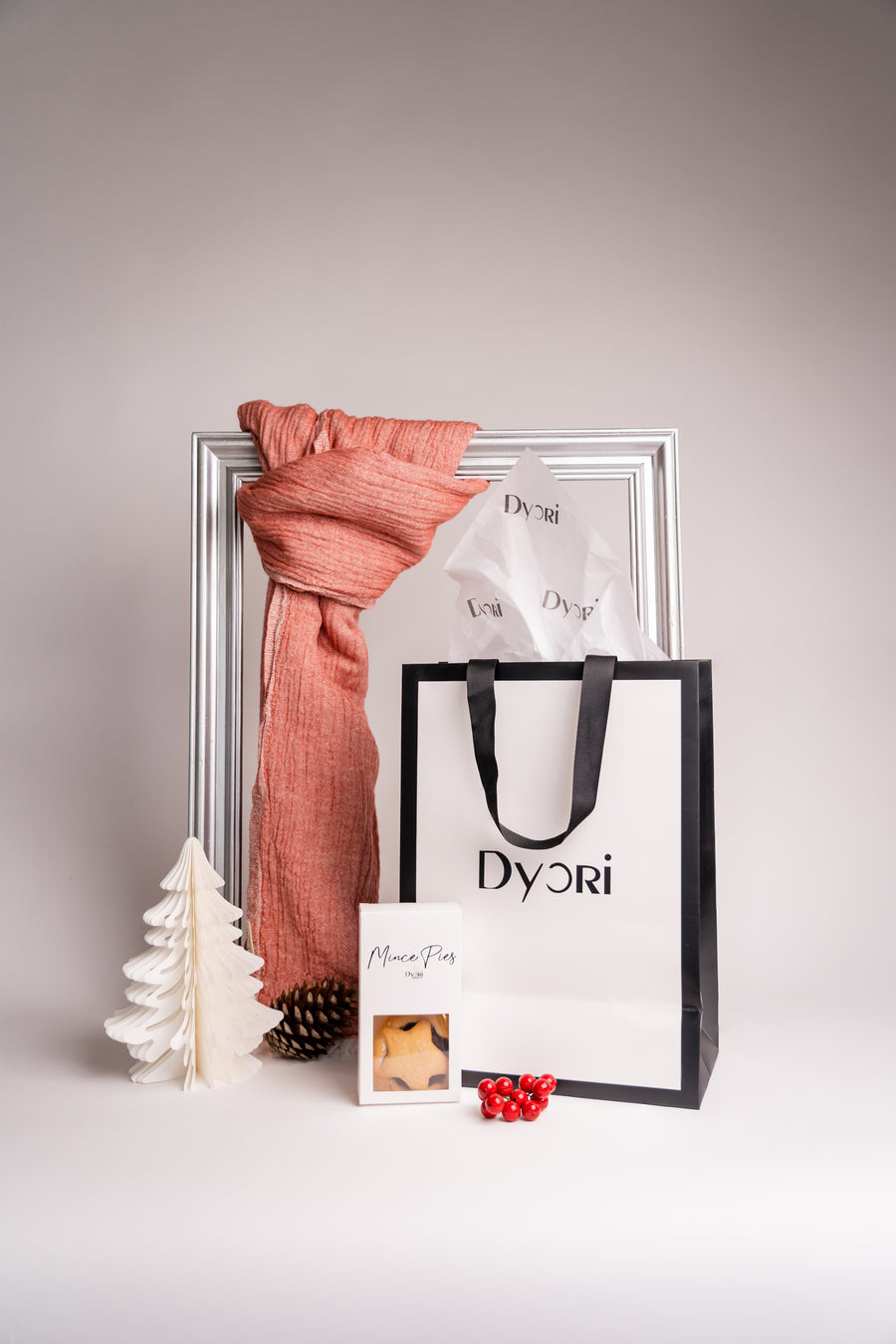 Seasonal Bliss Collection – Bamboo Cotton Shawl with Mince Pie Gift - Available in 4 different colours