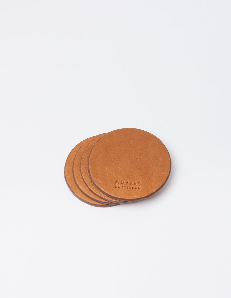 Coasters (Set of 4) Wild Oak Soft Grain Leather