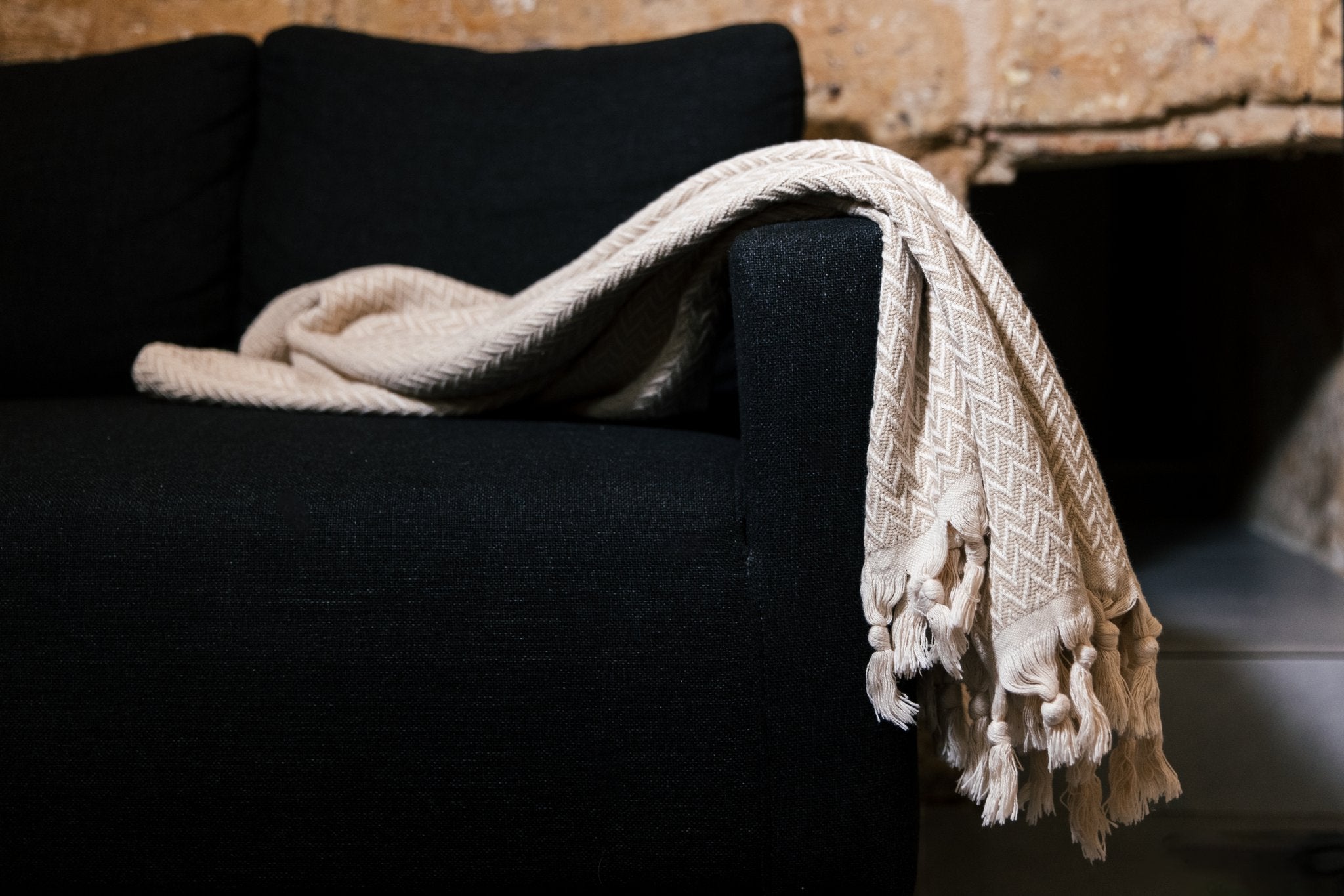 Maia Herringbone  100% CottonThrow – Made in Turkey (135cm x 200cm)
