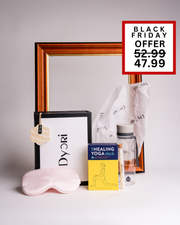 Find your calm with this luxury wellness gift set, including The Healing Yoga Deck, satin sleep mask, water bottle, and elegant Dyori packaging. A thoughtful Christmas gift for relaxation lovers – available at a special Black Friday price in Malta.
