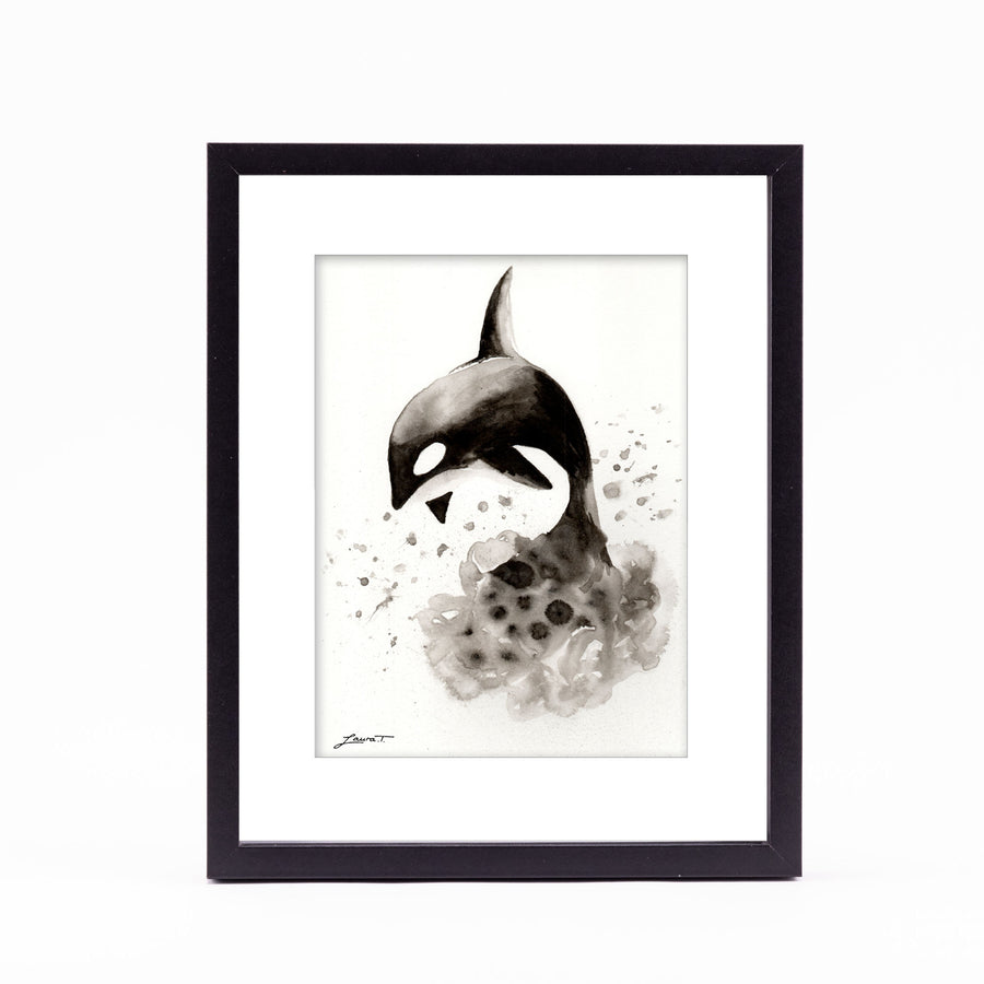 Orca Watercolour Painting