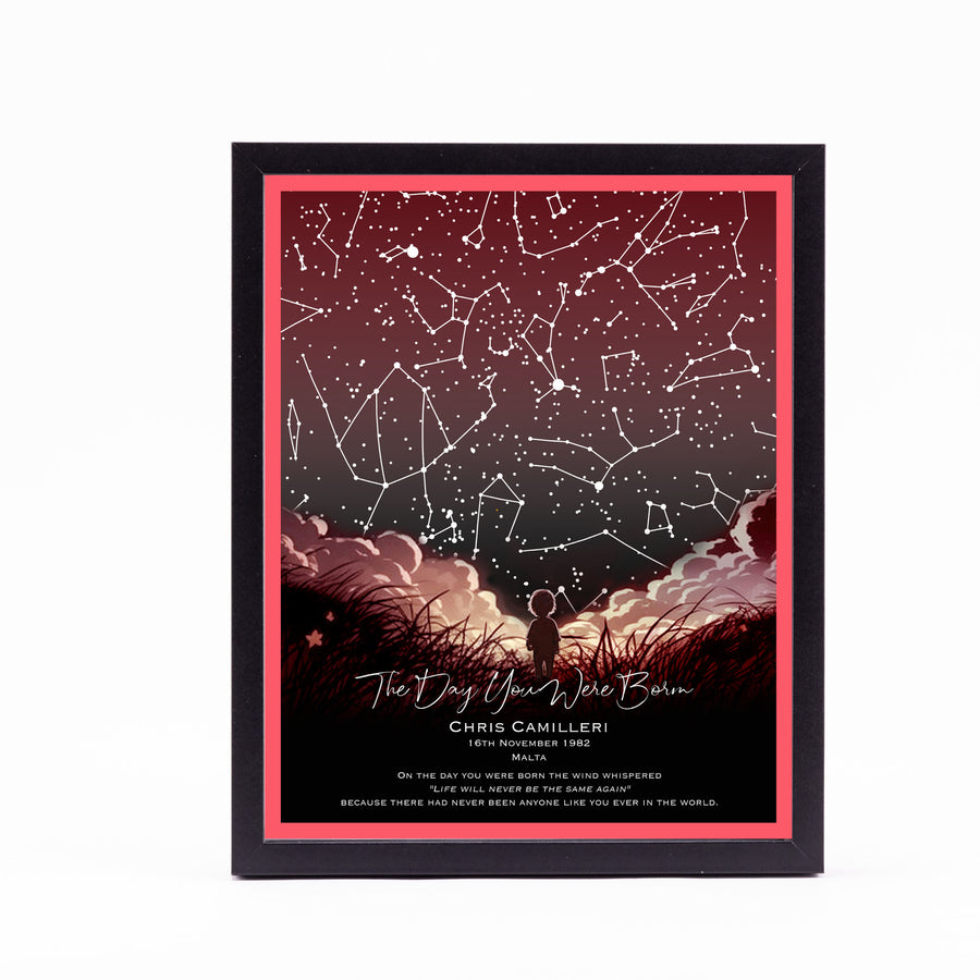 Stellar Memories - Personalised Star Map - Style 15 - Little Boy (4 colours available)