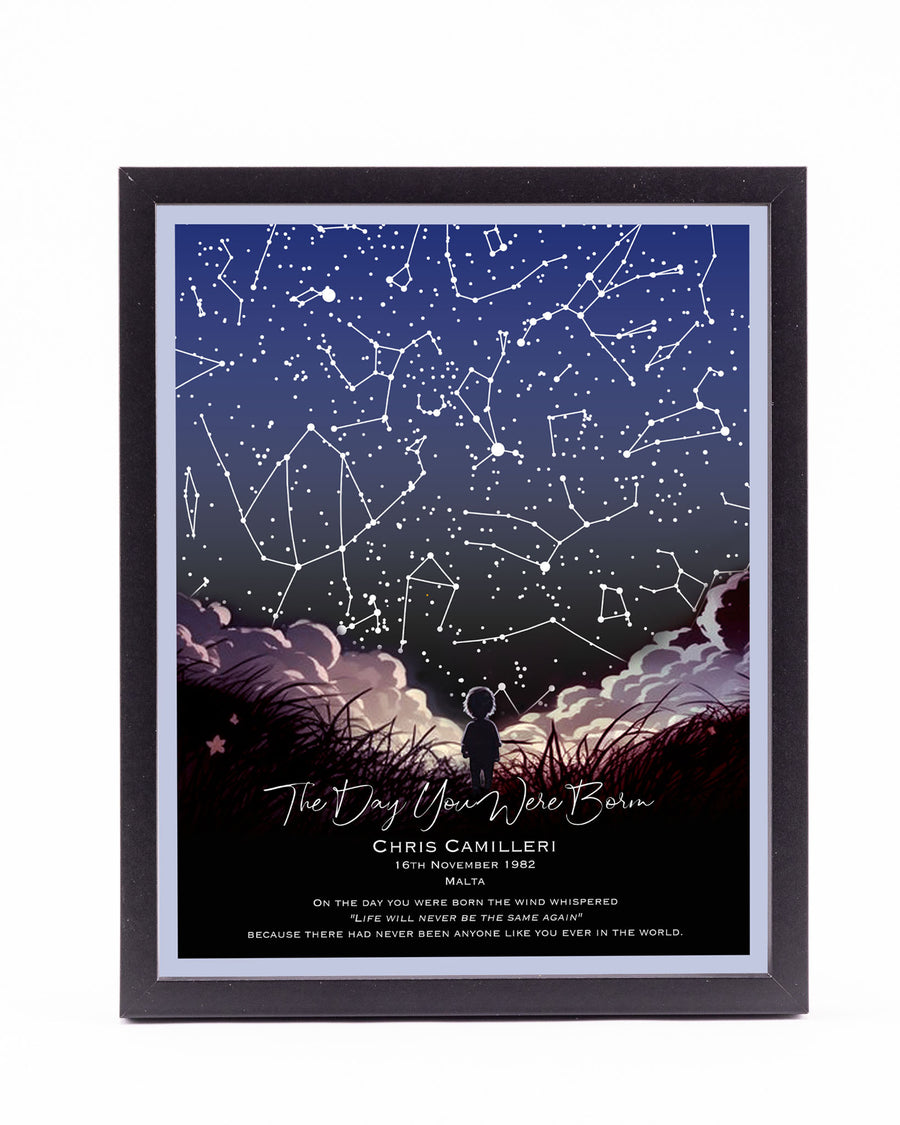 Stellar Memories - Personalised Star Map - Style 15 - Little Boy (4 colours available)