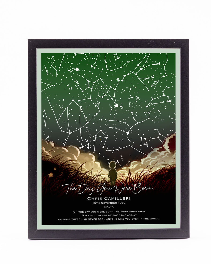 Stellar Memories - Personalised Star Map - Style 15 - Little Boy (4 colours available)