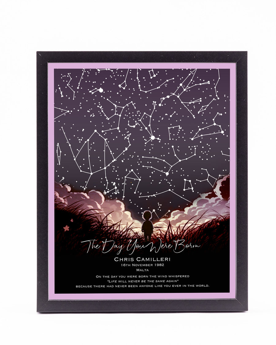 Stellar Memories - Personalised Star Map - Style 15 - Little Boy (4 colours available)