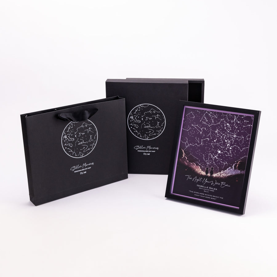 Stellar Memories - Personalised Star Map -  Style 4