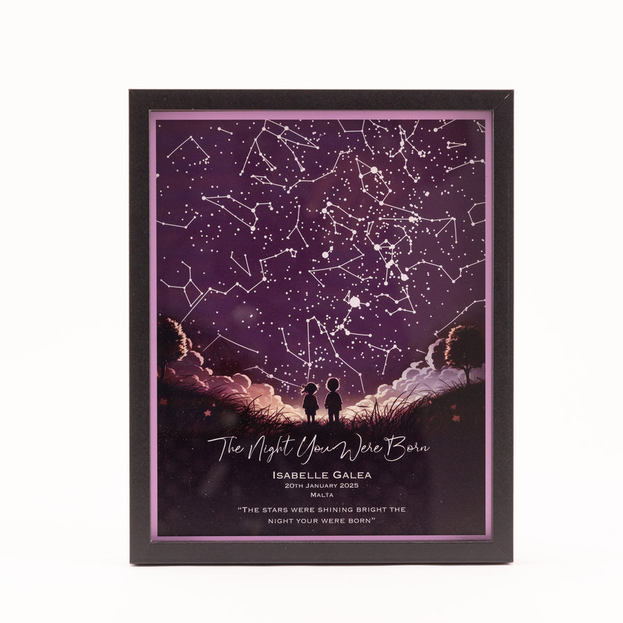 Stellar Memories - Personalised Star Map -  Style 4