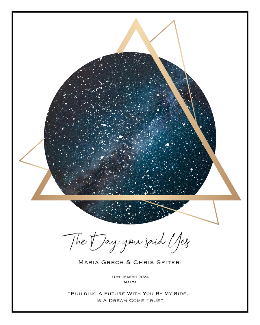 Stellar Memories - Personalised Star Map - Style 11