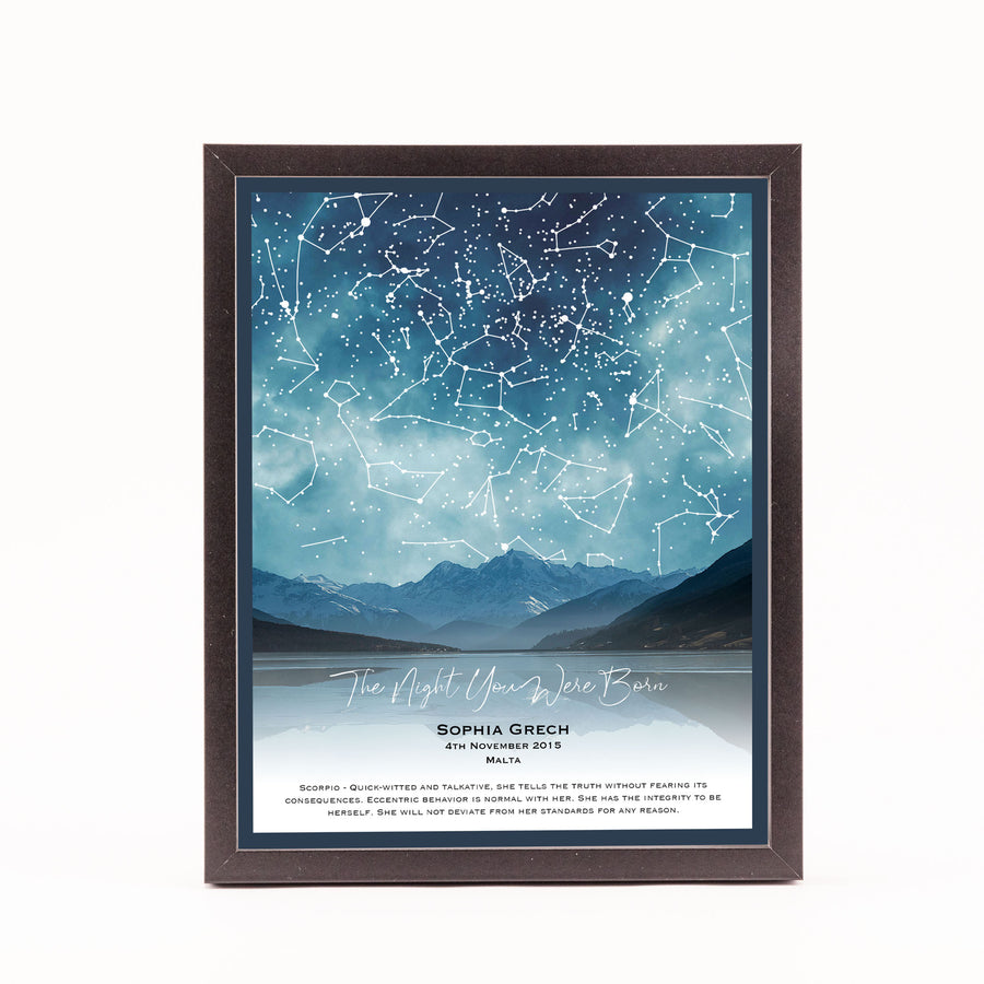 Stellar Memories - Personalised Star Map - Style 14