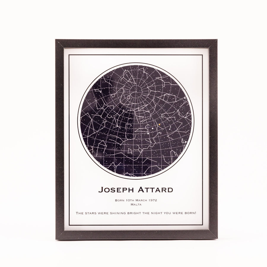 Stellar Memories - Personalised Star Map - Style 1