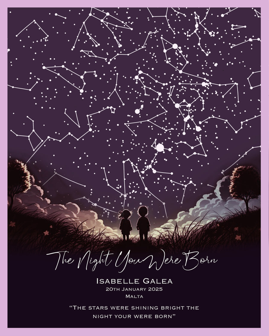 Stellar Memories - Personalised Star Map -  Style 4