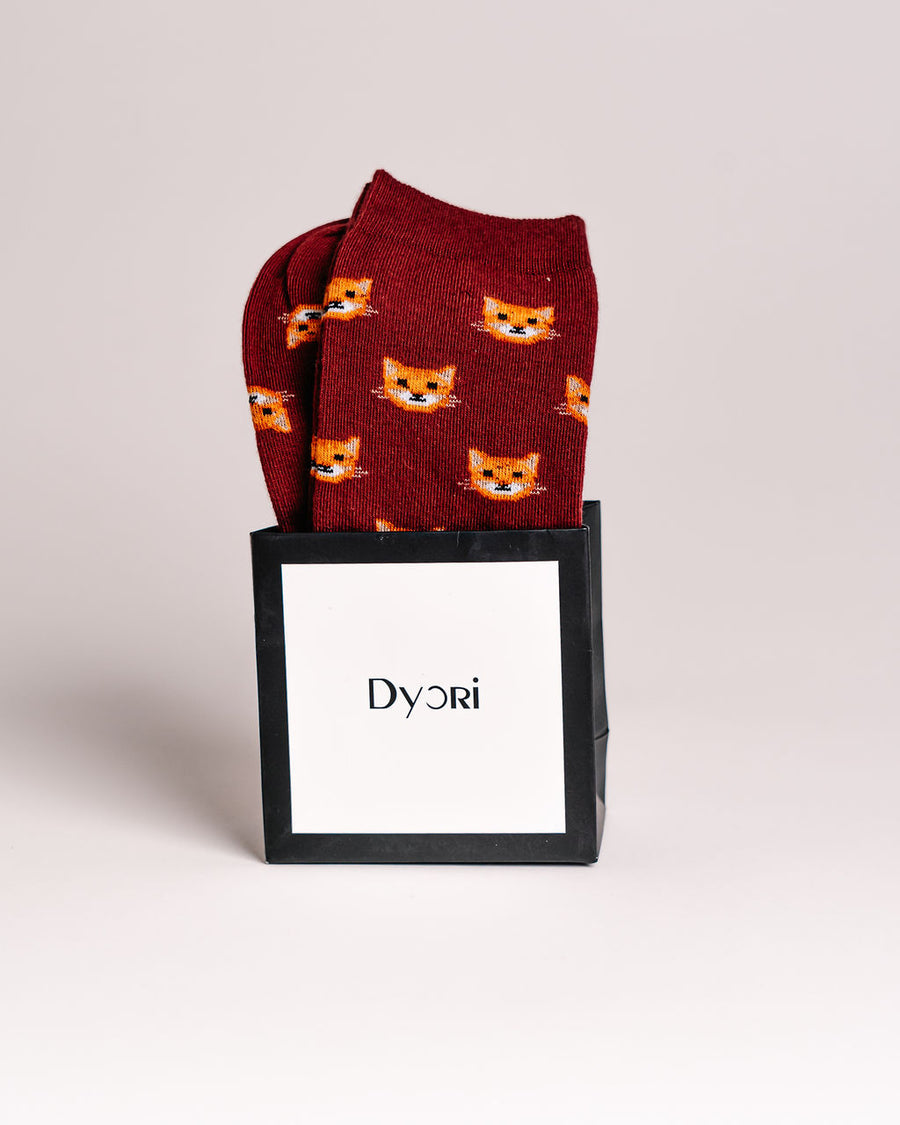 Cat Face Socks – Dyori Cute Animal Socks in Gift Bag | Fun Gift for Cat Lovers