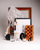 Dyori premium gift set for him with Johnnie Walker Black Label, whiskey glass, chilling stones, artisanal coffee, orange rum jam and wooden chess set – perfect luxury gifts for him in Malta