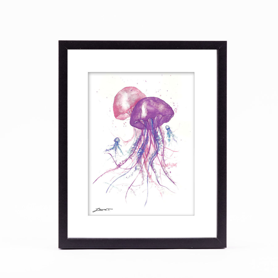 Jellyfish Family Watercolour Painting