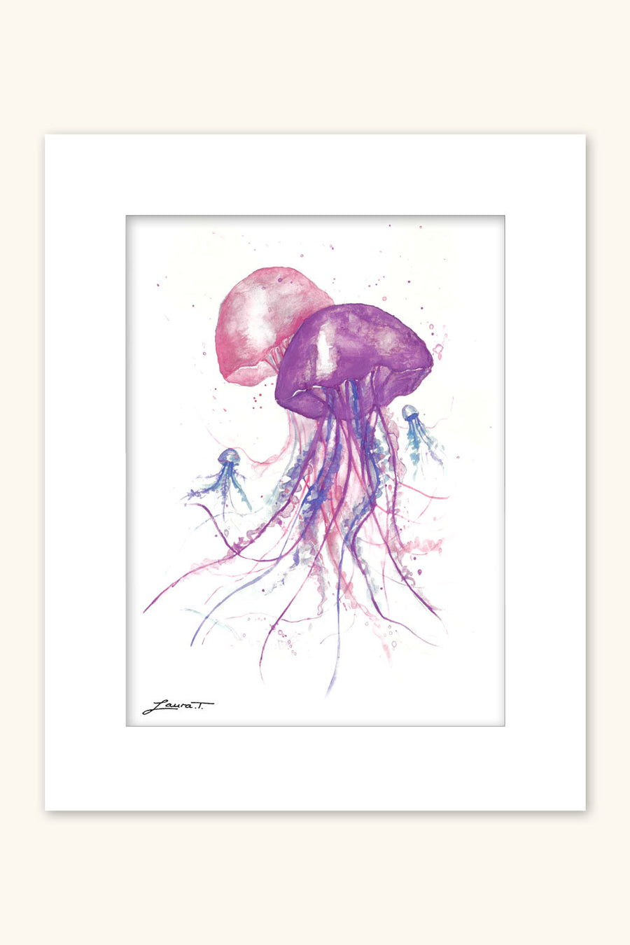 Jellyfish Family Watercolour Painting