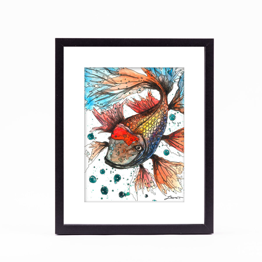 Koi Fish Watercolour Painting
